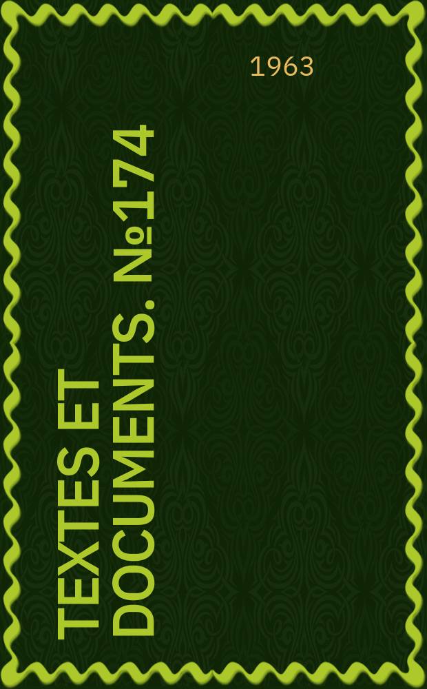 Textes et documents. №174 : Le Studio de musique électronique de Bruxelles