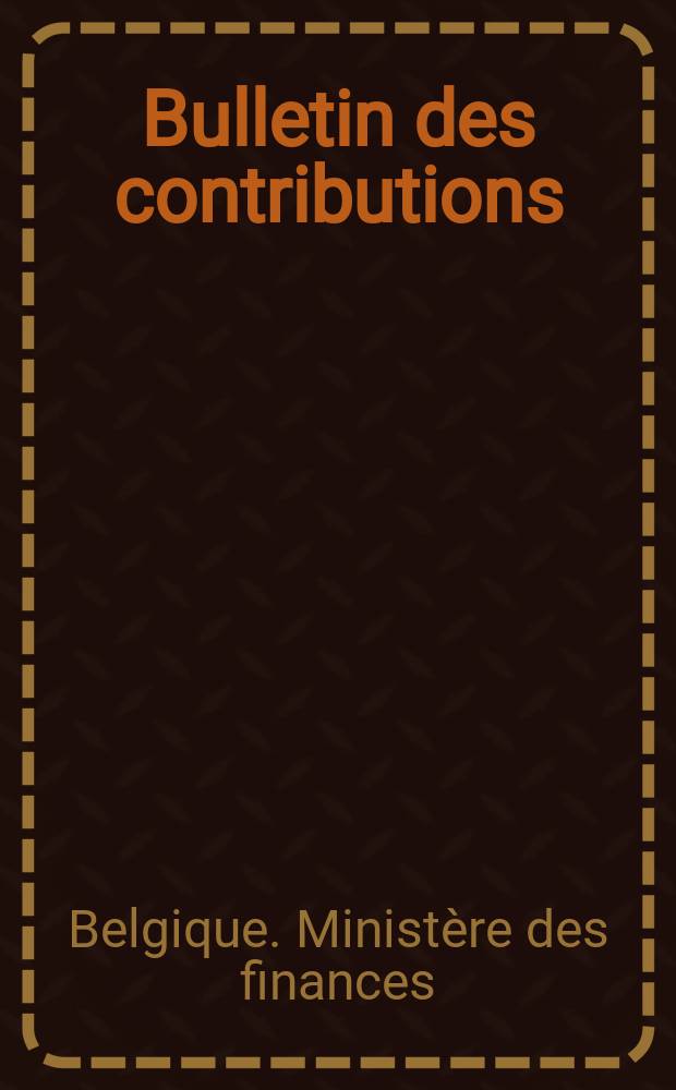 Bulletin des contributions