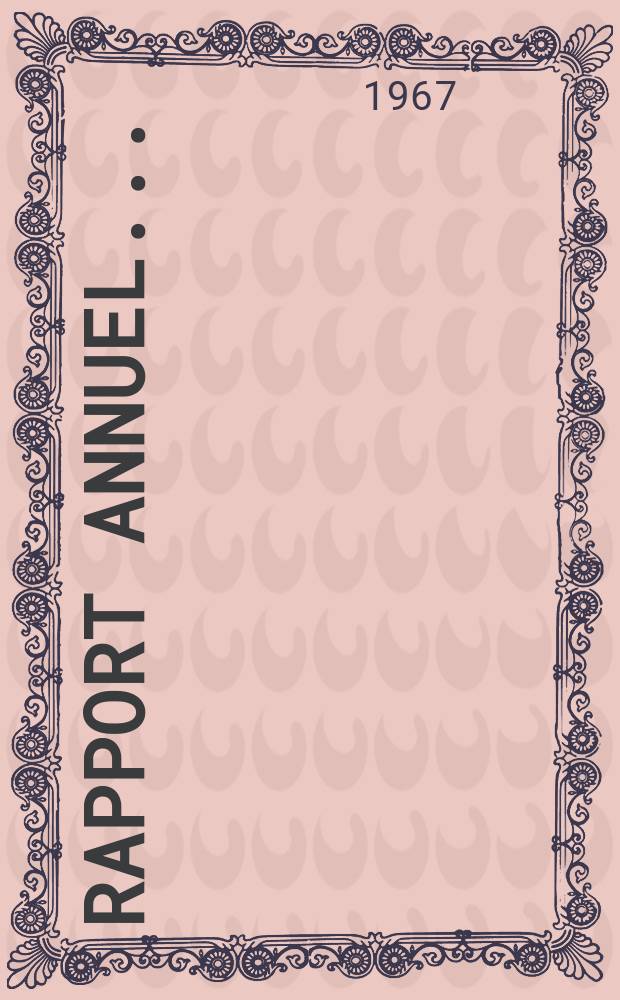 Rapport annuel ...