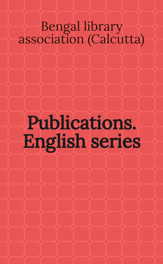[Publications]. English series
