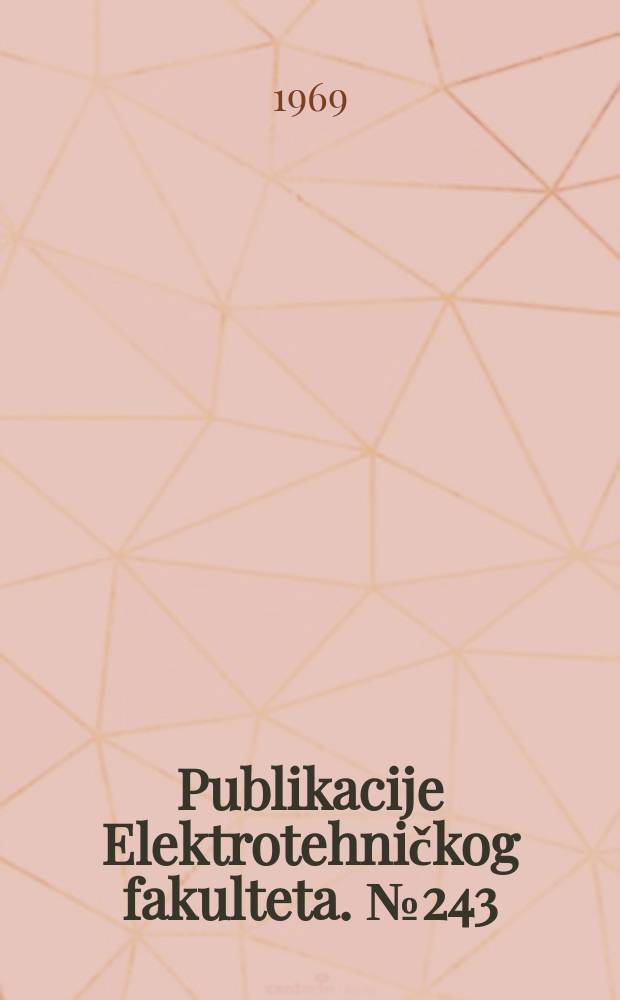 Publikacije Elektrotehničkog fakulteta. №243 : Analytical theory of resonance absorption of neutrons in heterongeneous reactor systems with cylindrical geometry