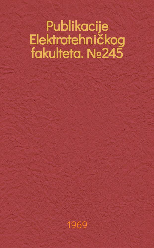 Publikacije Elektrotehničkog fakulteta. №245 : The study of the electron transport phenomena im semiconductor P-N structures