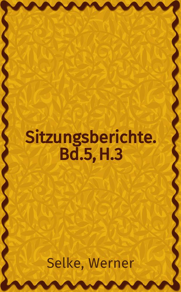 Sitzungsberichte. Bd.5, H.3 : Der Einfluss der zusätzlichen späten Stickstoffdüngung des Getreides auf Qualität und Ertrag der Ernteprodukte