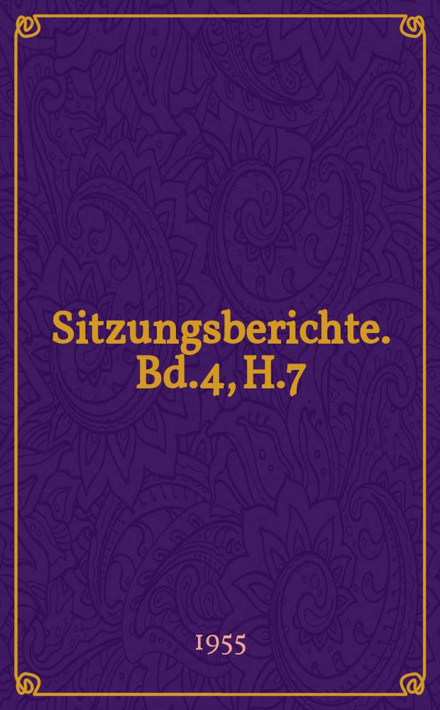 Sitzungsberichte. Bd.4, H.7 : Über die Buchenarten und die Eigenschaften des Buchenholzes in den Wäldern Bulgariens