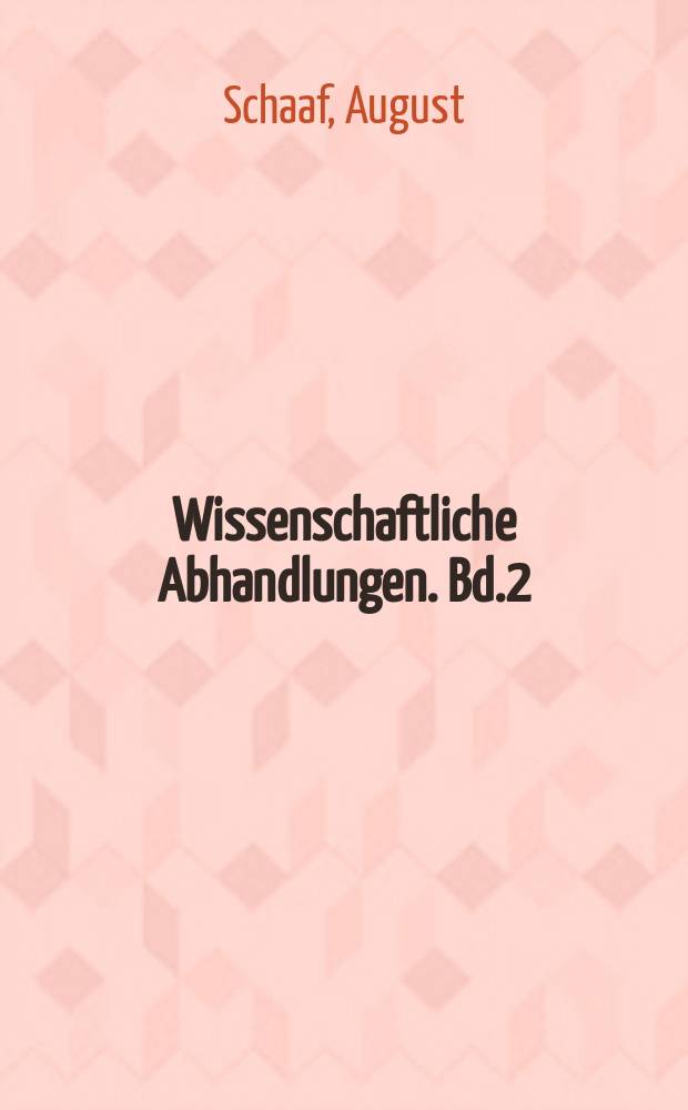 Wissenschaftliche Abhandlungen. Bd.2 : Beziehungen zwischen Körper-, Skelett- und Schädelmassen und dem Ansatz von Fleisch und Fett beim Schwein