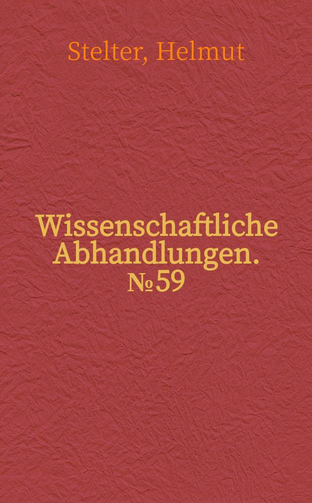 Wissenschaftliche Abhandlungen. № 59 : Der Kartoffelnematode (Heterodera rostochiensis Wollenweber)
