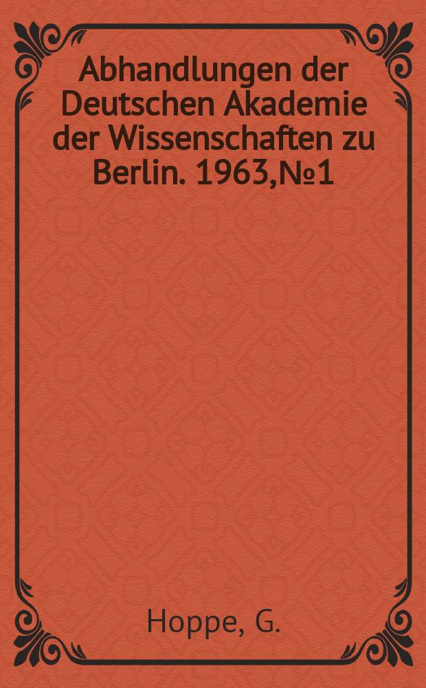 Abhandlungen der Deutschen Akademie der Wissenschaften zu Berlin. 1963, №1 : Die Verwendbarkeit morphologischer Erscheinungen an akzessorischen Zirkonen für petrogenetische Auswertungen