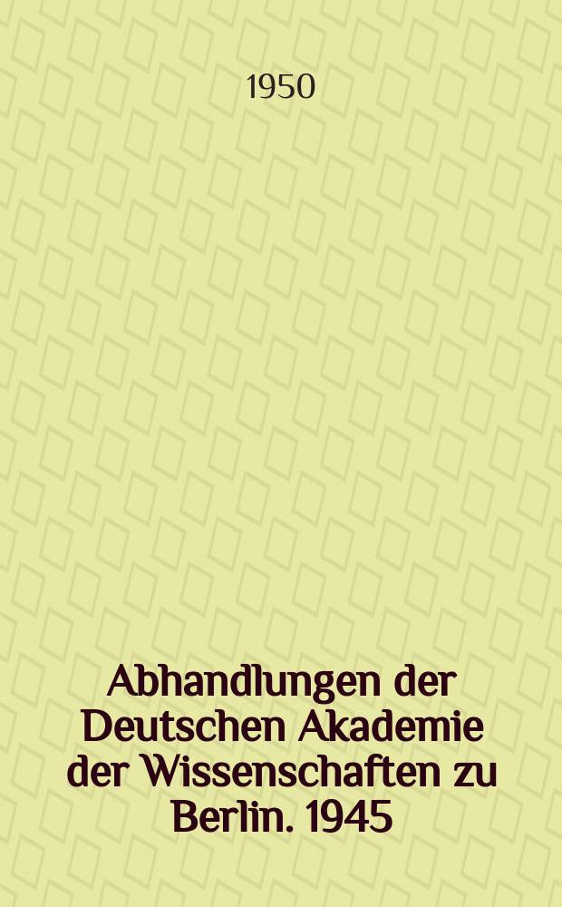 Abhandlungen der Deutschen Akademie der Wissenschaften zu Berlin. 1945/1946, №7 : Die physio-geographischen Planungsgrundlagen für den Vollausbau des Rio Negro in Uruguay im Interesse von Wasserkraftnutzung, Schiffahrt und Landeskultur