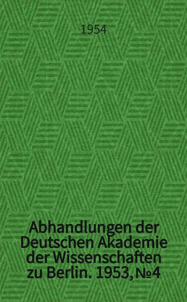 Abhandlungen der Deutschen Akademie der Wissenschaften zu Berlin. 1953, №4 : Attische Grabinschriften