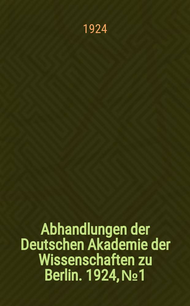 Abhandlungen der Deutschen Akademie der Wissenschaften zu Berlin. 1924, №1 : Achter vorläufiger Bericht über die von den Staatlichen Museen in Milet und Didyma unternommenen Ausgrabungen