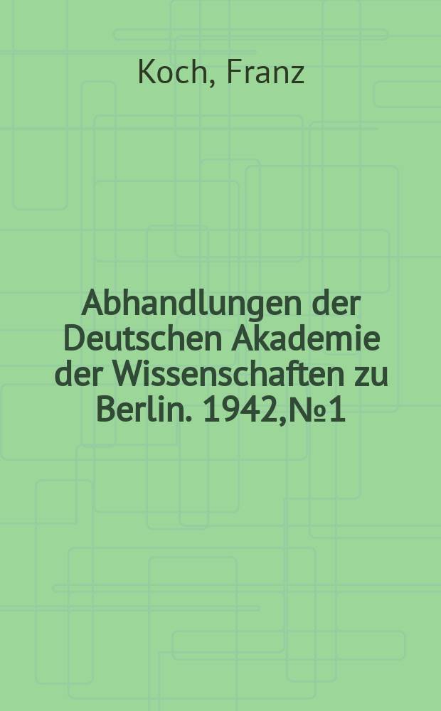 Abhandlungen der Deutschen Akademie der Wissenschaften zu Berlin. 1942, №1 : Wilhelm Jordans "Demiurgos"