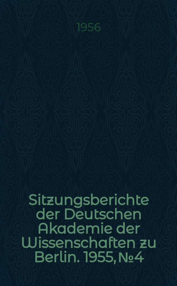 Sitzungsberichte der Deutschen Akademie der Wissenschaften zu Berlin. 1955, №4 : Zum Rôninproblem in der Tokugawazeit (1603-1868)