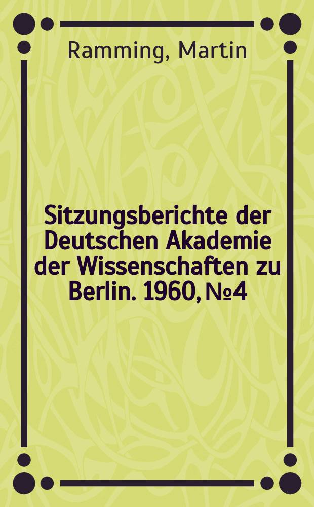 Sitzungsberichte der Deutschen Akademie der Wissenschaften zu Berlin. 1960, №4 : Bemerkungen zur Problematik der Schriftreform in Japan