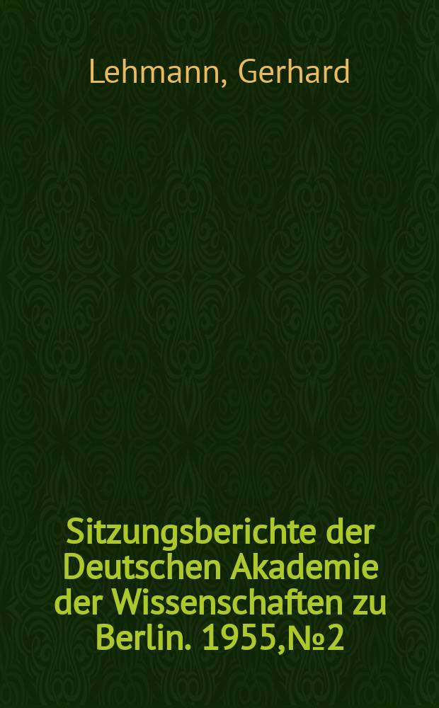 Sitzungsberichte der Deutschen Akademie der Wissenschaften zu Berlin. 1955, №2 : Ein Reinschriftfragment zu Kants Abhandlung vom ewigen Frieden