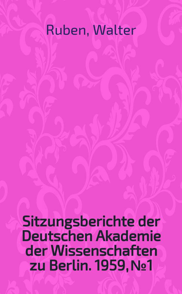 Sitzungsberichte der Deutschen Akademie der Wissenschaften zu Berlin. 1959, №1 : Humayun Kabirs Roman "Männer und Flüsse" (1945)