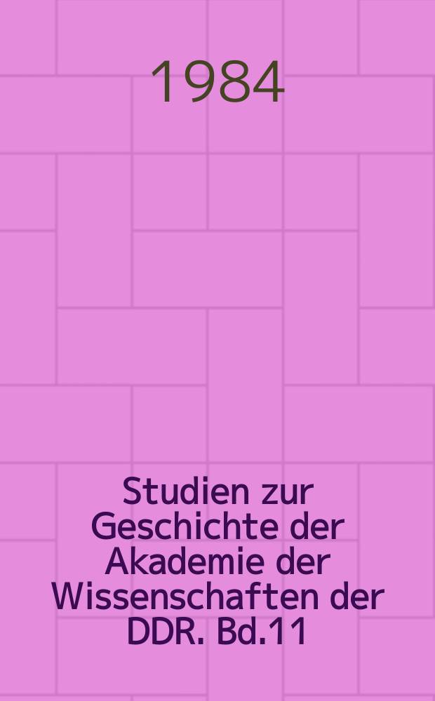 Studien zur Geschichte der Akademie der Wissenschaften der DDR. Bd.11 : Leonhard Eulers Wirken an der Berliner Akademie der Wissenschaften 1741-1766