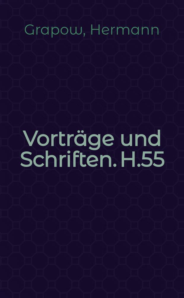 Vortr&auml;ge und Schriften. H.55 : Die Erforschung der alt&auml;gyptischen Kultur im Rahmen der Akademie