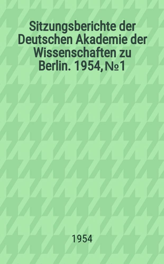 Sitzungsberichte der Deutschen Akademie der Wissenschaften zu Berlin. 1954, №1 : Kaiser Commodus und Herodian