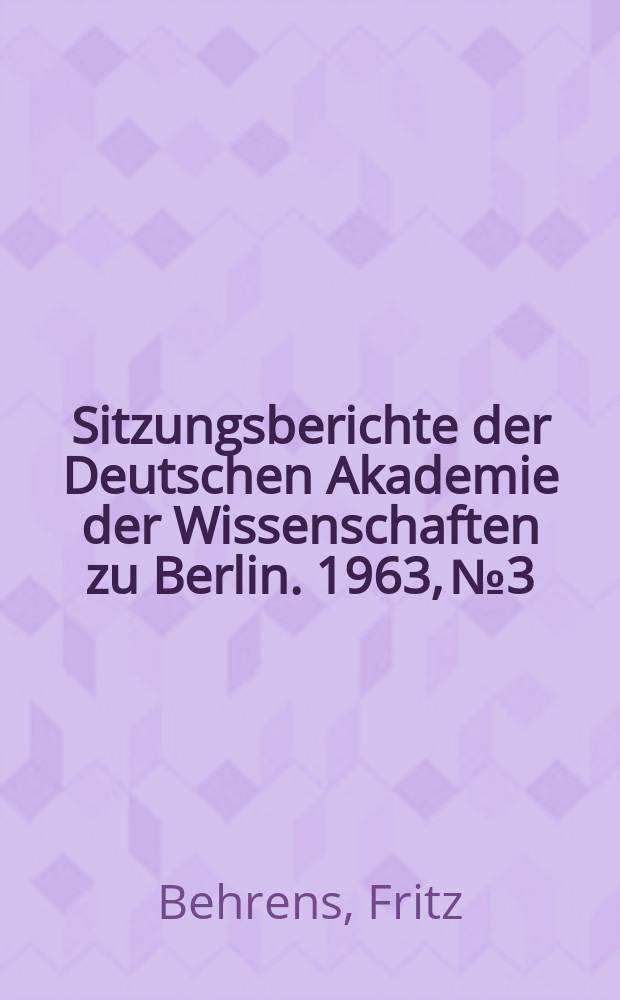 Sitzungsberichte der Deutschen Akademie der Wissenschaften zu Berlin. 1963, №3 : Zur Definition und Messung der Arbeitsproduktivität