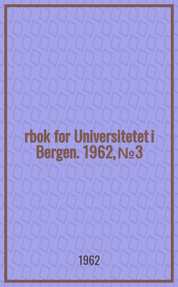 Årbok for Universitetet i Bergen. 1962, №3 : Målet i Hamre