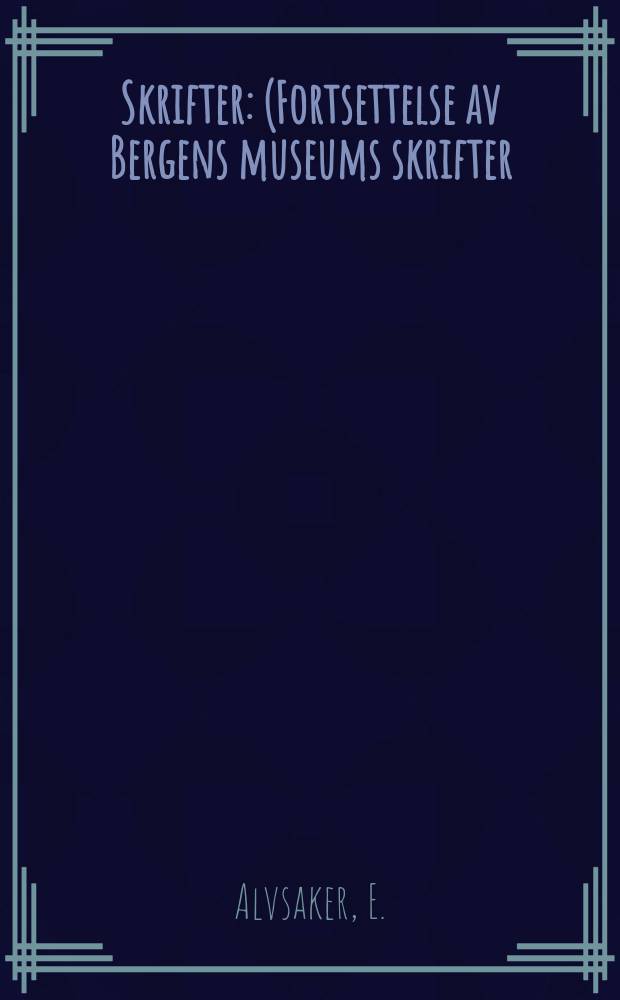 Skrifter : (Fortsettelse av Bergens museums skrifter). №23 : A modified Waksman procedure and its application to soil samples from Western Norway