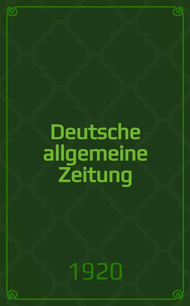 Deutsche allgemeine Zeitung