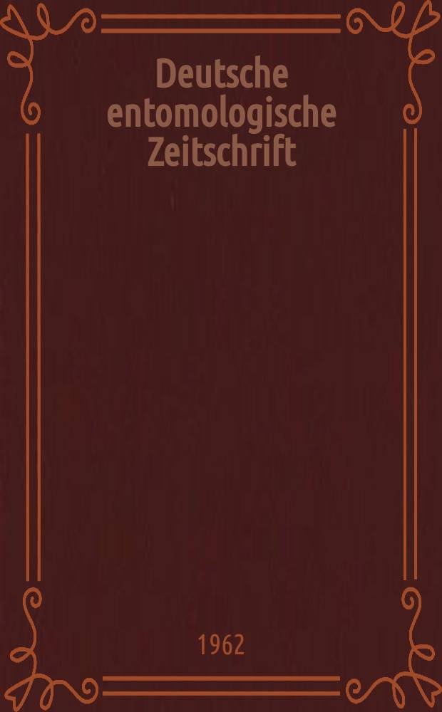 Deutsche entomologische Zeitschrift : Hrsg. von der Deutschen entomologischen Gesellschaft (bisher "Berliner entomologischer verein"). Bd.9, H.1/2