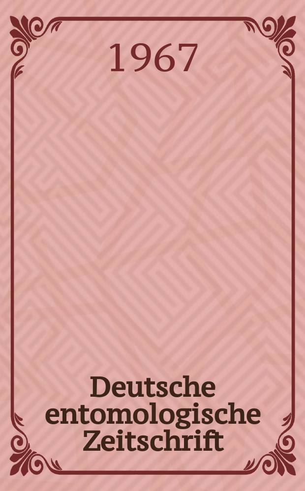 Deutsche entomologische Zeitschrift : Hrsg. von der Deutschen entomologischen Gesellschaft (bisher "Berliner entomologischer verein"). Bd.14, H.3