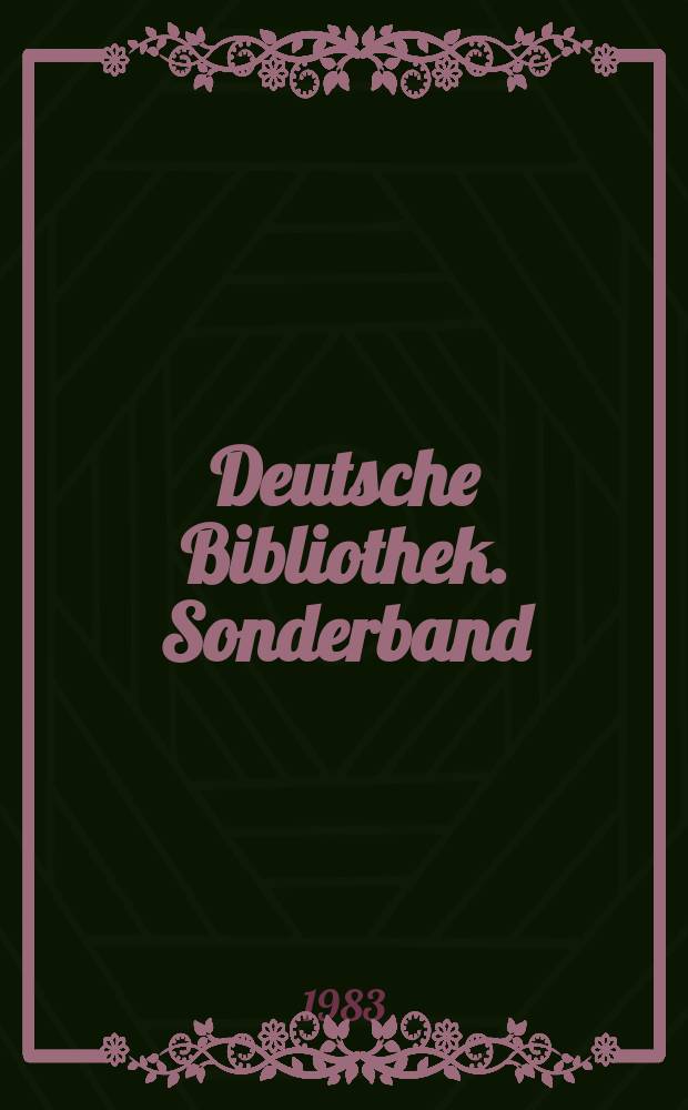Deutsche Bibliothek. Sonderband