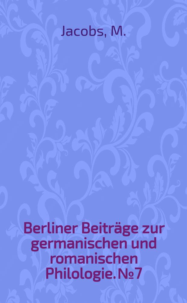 Berliner Beiträge zur germanischen und romanischen Philologie. №7 : Gerstenbergs Ugolino