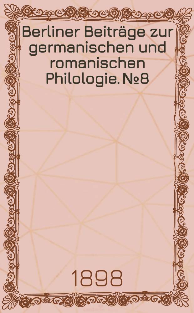 Berliner Beiträge zur germanischen und romanischen Philologie. №8 : Das mittelenglische Gedicht "The boke of Cupide" ("The cuckow and the nyghtyngale") Clanvowe zugeschrieben