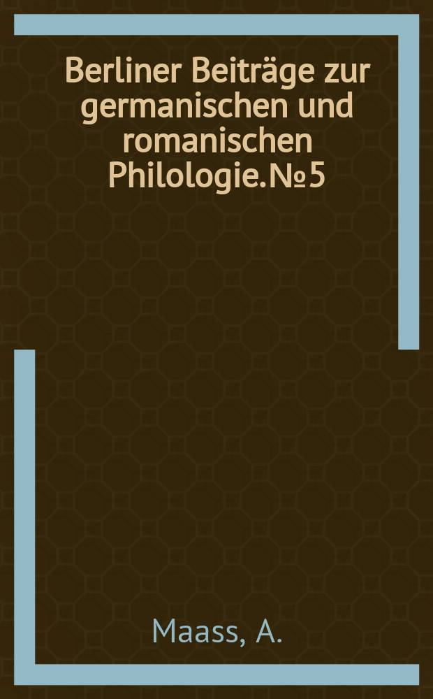 Berliner Beiträge zur germanischen und romanischen Philologie. №5 : Allerlei provenzalischer Volksglaube