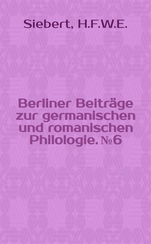Berliner Beiträge zur germanischen und romanischen Philologie. №6 : Ein Kommentar zu Giacomo Leopardis "Pensieri"