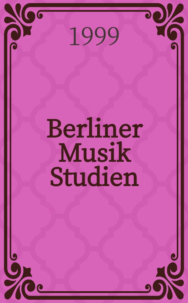 Berliner Musik Studien : Schr.-R. zur Musikwiss. an den Berliner Hochschulen u Univ. Bd.17 : Ist C=Rot?