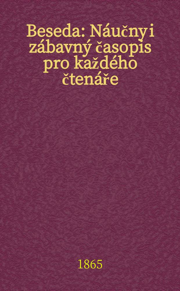 Beseda : Náučny i zábavný časopis pro každého čtenáře