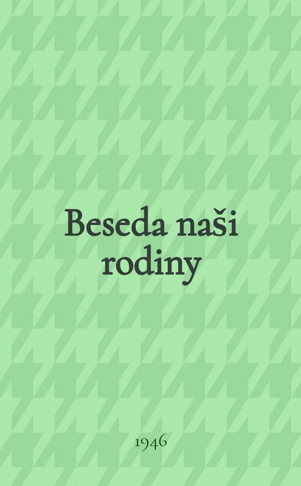 Beseda naši rodiny