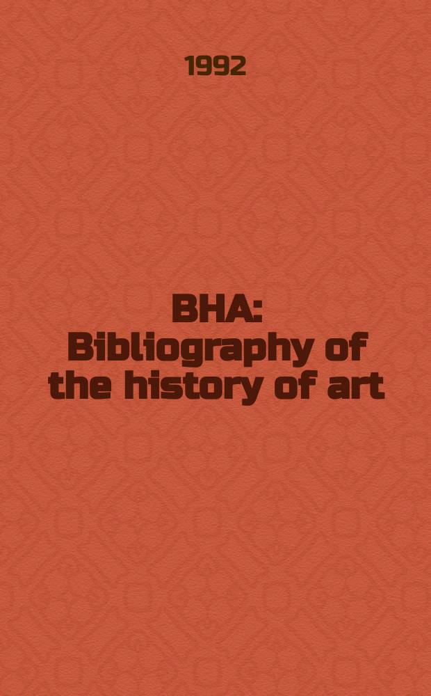 BHA : Bibliography of the history of art