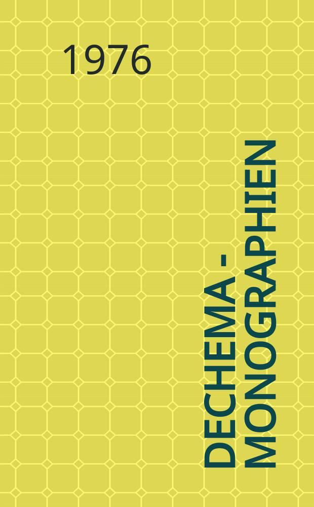 Dechema - Monographien : Sammelbände mit Einzeldarstellungen über Forschung u. Entwicklung auf Gebieten des chem. Apparatewesens. Bd.80[2] : Abgas, Abwasser, Abfall und Recycling und aktuelle Probleme der Luftreinhaltung und ihre Lösungswege