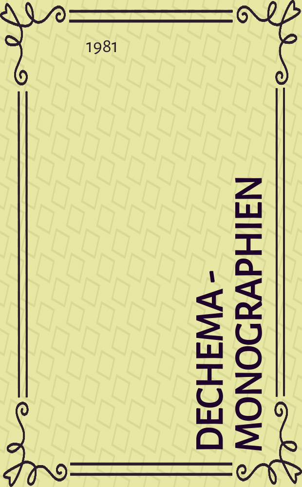 Dechema - Monographien : Sammelbände mit Einzeldarstellungen über Forschung u. Entwicklung auf Gebieten des chem. Apparatewesens. Bd.91 : Konstruieren mit Kunststoffen
