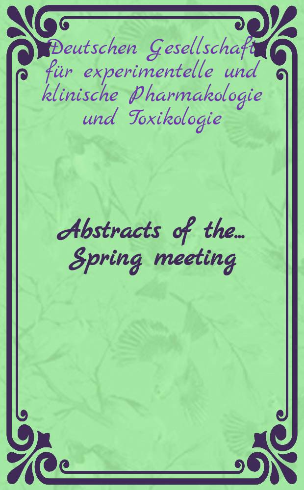 Abstracts of the .... Spring meeting