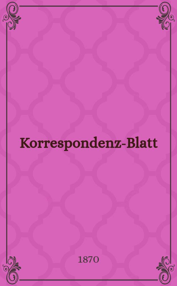 Korrespondenz-Blatt