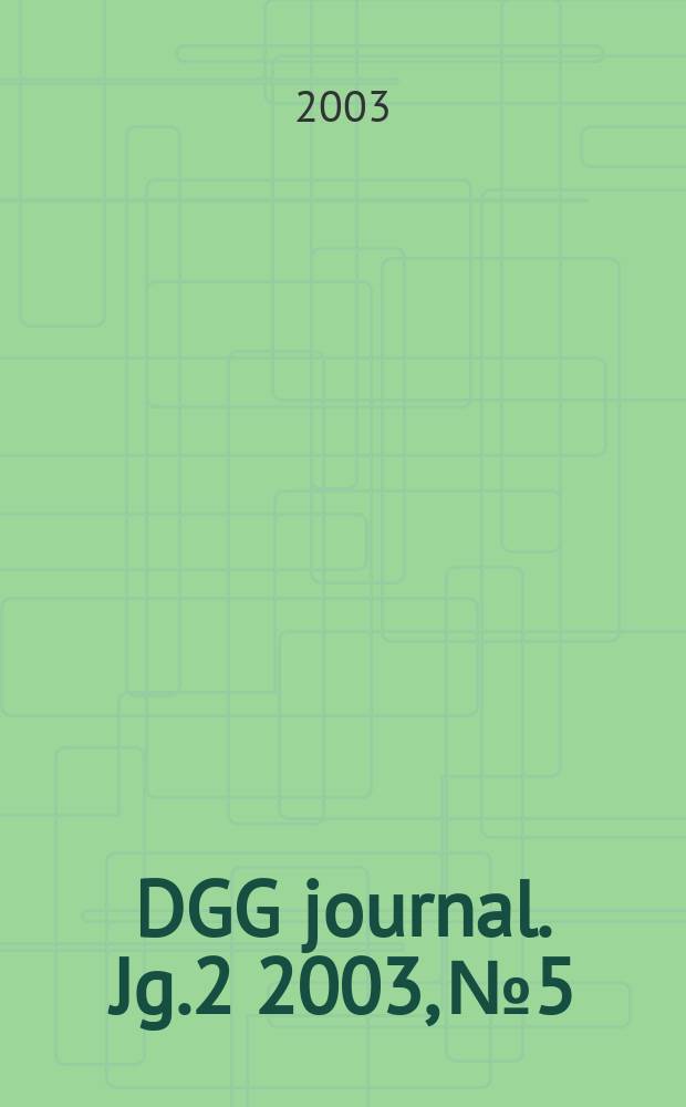 DGG journal. Jg.2 2003, №5