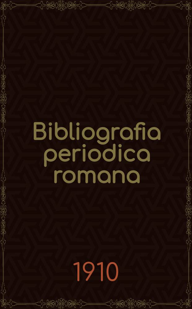 Bibliografia periodica romana