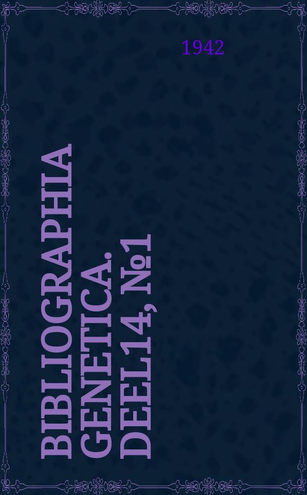 Bibliographia genetica. Deel14, №1 : Five years of colchicine research