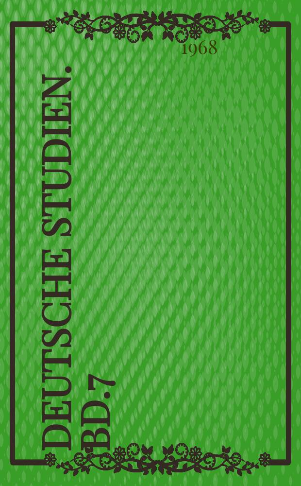 Deutsche Studien. Bd.7 : Studien zur Theorie des Übersetzens ...