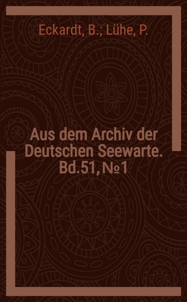 Aus dem Archiv der Deutschen Seewarte. Bd.51, №1 : Ergebnisse von Höhenwindmessungen auf dem Ostatlantischen Ozean längs der Westafrikanischen Küste im Januar und Februar 1929