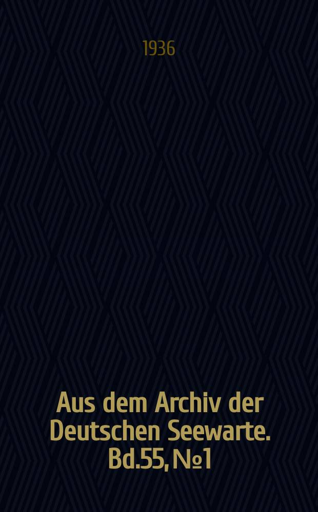 Aus dem Archiv der Deutschen Seewarte. Bd.55, №1 : Der Kalkgehalt im Oberflächenwasser der Unterelbe und Deutschen Bucht