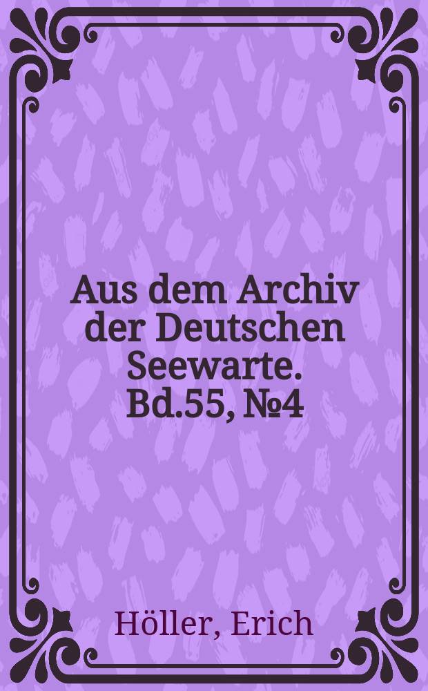 Aus dem Archiv der Deutschen Seewarte. Bd.55, №4 : Das Problem der Feucht - und Trockensteppen im Abladbecken