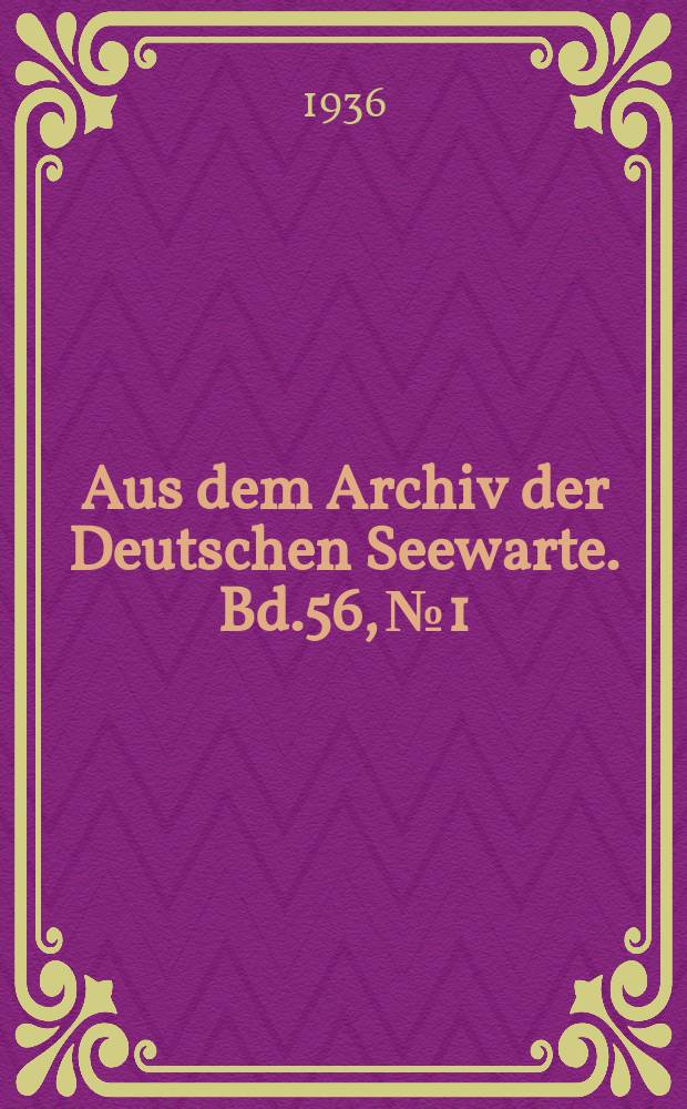 Aus dem Archiv der Deutschen Seewarte. Bd.56, №1 : Die Morphologie des Roten Kliffs auf Sylt