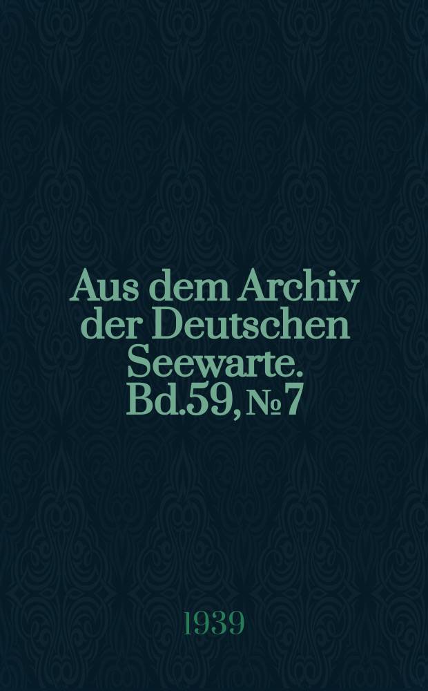 Aus dem Archiv der Deutschen Seewarte. Bd.59, №7 : Gleitbewegungen bei der Wetterlage vom 11 bis 13 Mai 1936 und die Theorie der Zirkulationsleitung